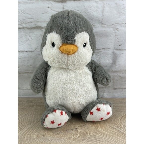 Cloud B Other - Cloud B Dreamy Hugginz Penguin Plush Stuffed Animal Toy Red Stars Gray White 11"